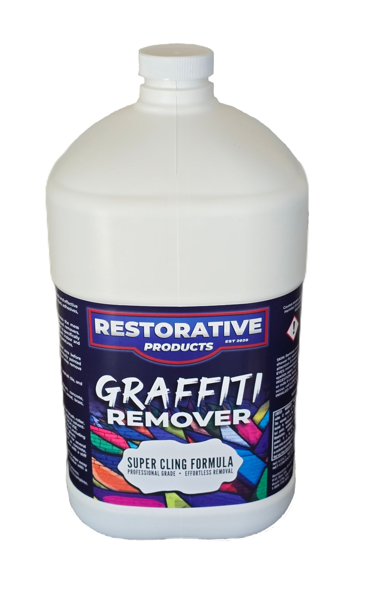 Restorative Products Graffiti Remover 1 Gallon – Super Cling Professional Formula – Effortless Graffiti, Paint, Ink & Adhesive Removal for Concrete, Brick, Metal & More